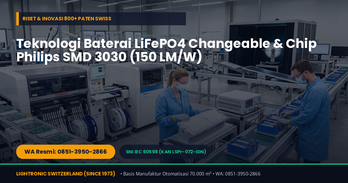 Teknologi Baterai LiFePO4 Changeable & Chip Philips SMD 3030: Rahasia Ketahanan Solar Light Lightronic hingga 50.000 Jam