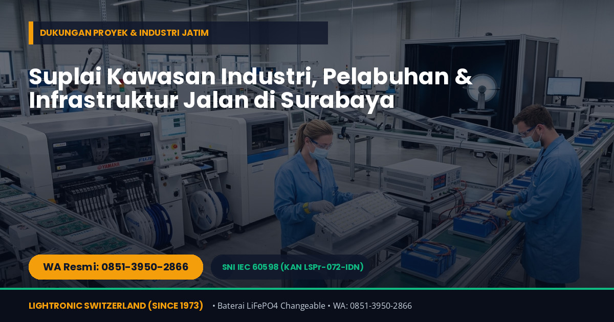 Supplier & Distributor Lampu Jalan Tenaga Surya (PJU Solar Cell) & Flood Light SNI di Surabaya — WA 0851-3950-2866 - Gambar 3