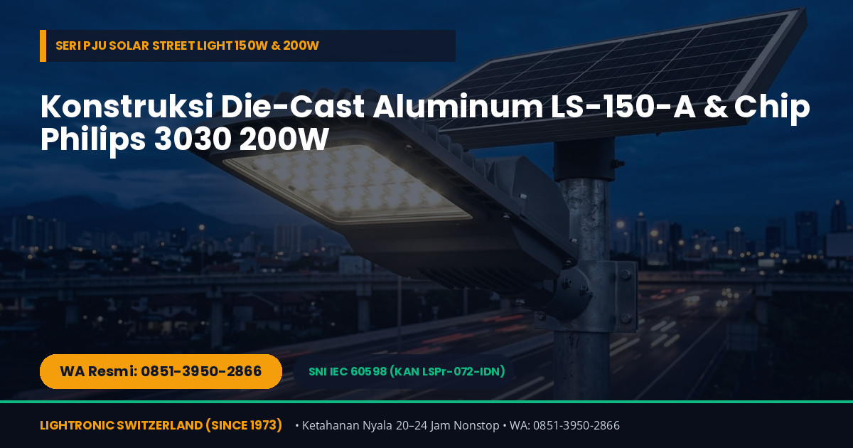 Distributor Resmi Lampu PJU Tenaga Surya & Solar Street Light SNI di Jakarta Barat — WA 0851-3950-2866