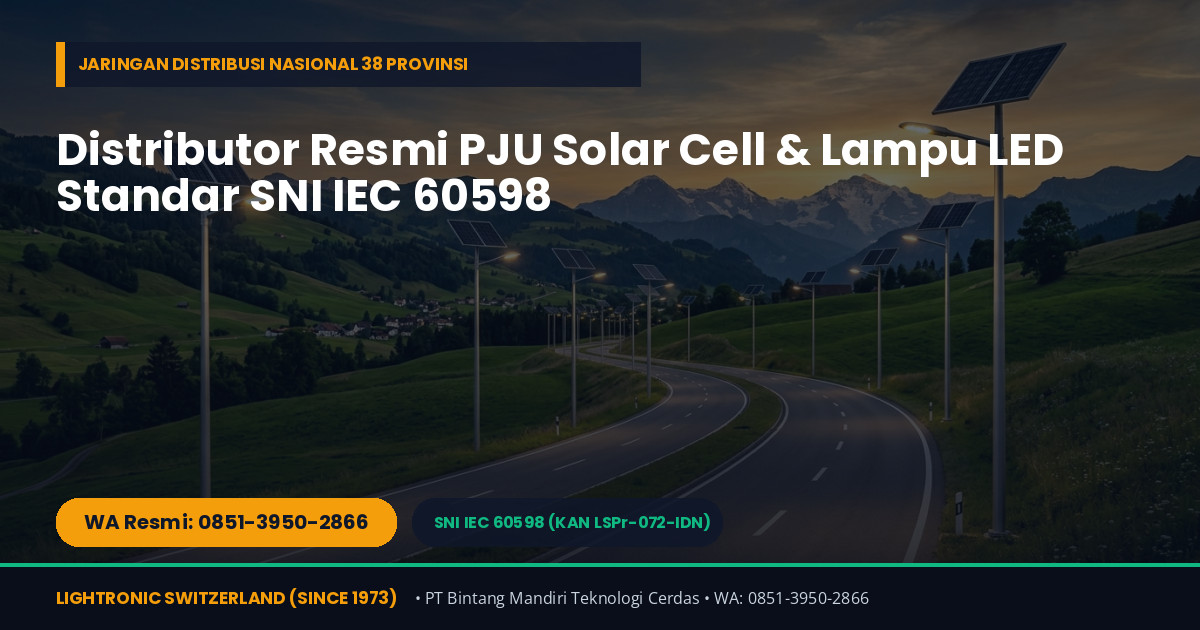 Distributor Resmi Lampu PJU Tenaga Surya & Solar Street Light SNI di Jakarta Utara — WA 0851-3950-2866