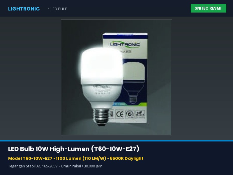 LED Bulb 10W High-Lumen (T60-10W-E27)