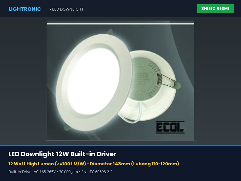 LED Downlight 12W Built-in Driver