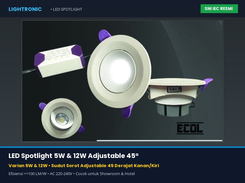 LED Spotlight 5W & 12W Adjustable 45°