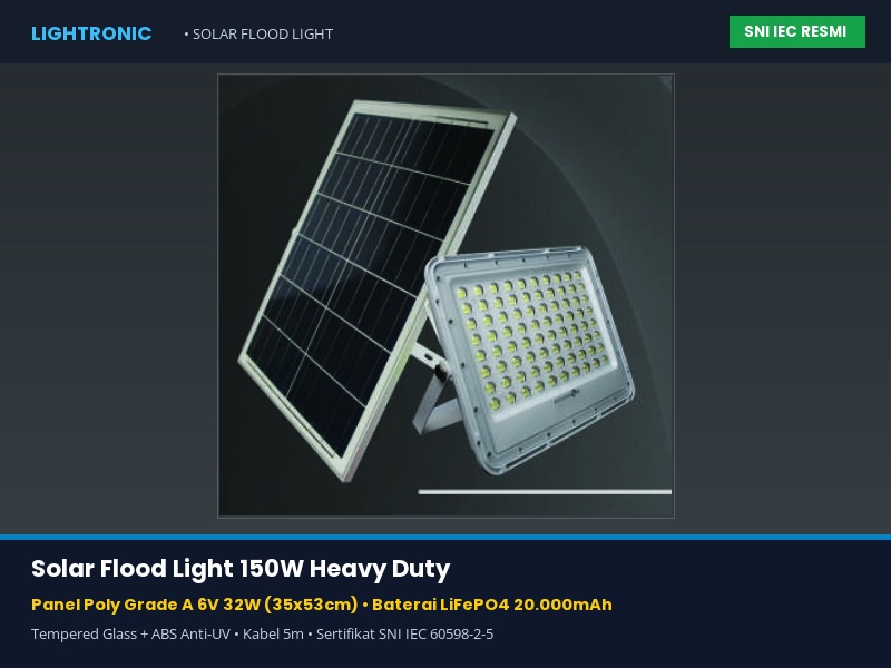 Solar Flood Light 150W Heavy Duty