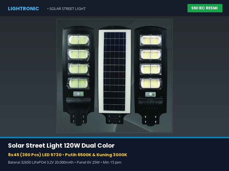 Solar Street Light 120W Dual Color